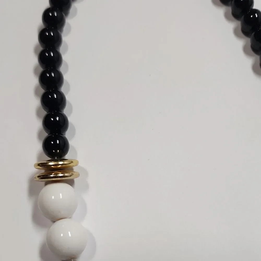 Black and White Panda Necklace Unique Good Luck Bear Handpainted
